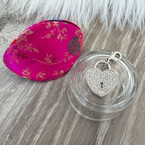 💗ORIGAMI OWL Silver Heart Lock Dangle Charm